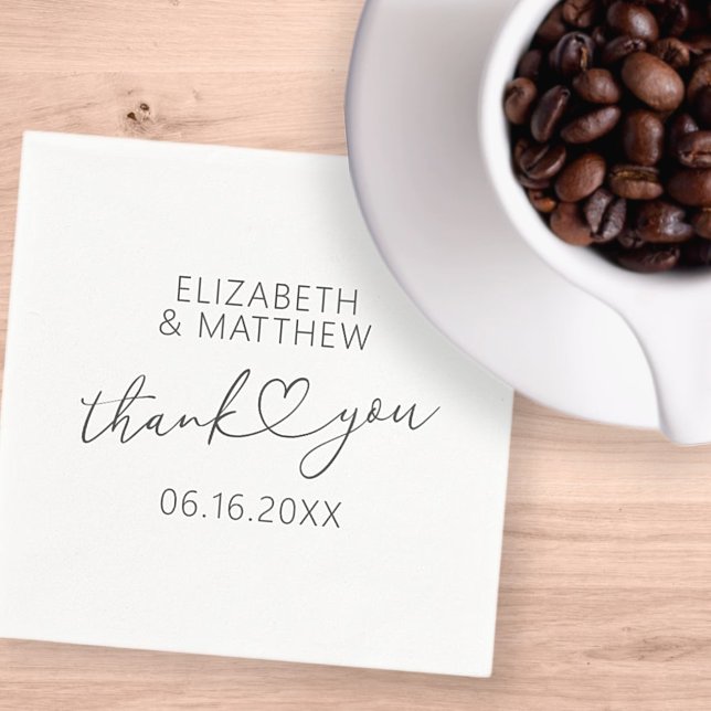 Serviette En Papier Moderne simple élégant chic minimaliste Mariage de (Créateur téléchargé)