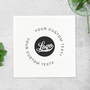 Serviette En Papier Moderne Simple Entreprise logo & texte rond Entrep