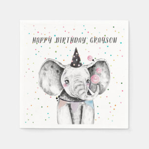 Serviette En Papier Moderne Simple Fête Animal Anniversaire Personnali