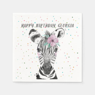 Serviette En Papier Moderne Simple Fête Animal Anniversaire Personnali