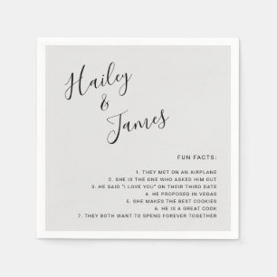 Serviette En Papier Moderne Simple Fun Faits Gris Mariage argent