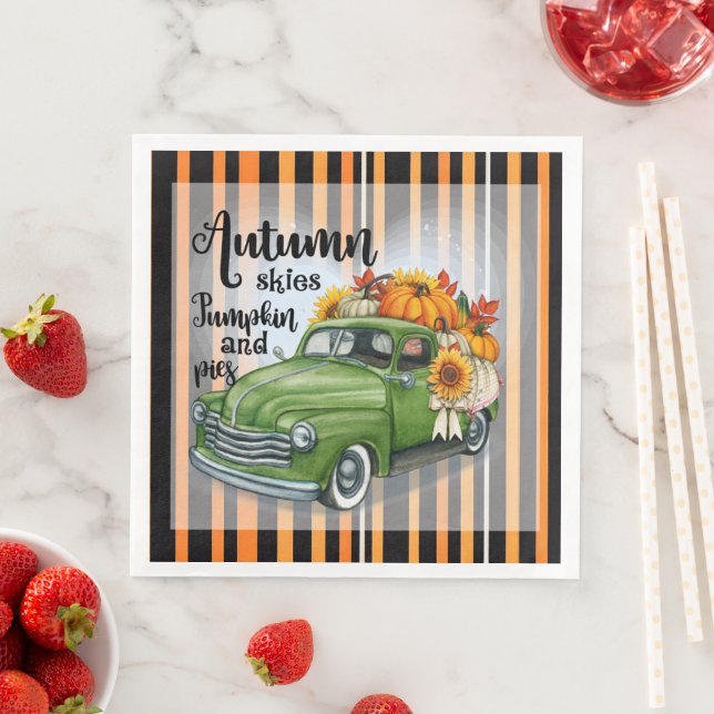 Serviette En Papier Moderne Thanksgiving Belle collection d'automne (En situation)