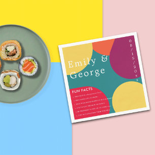 Serviette En Papier Moderne Whimsical coloré Super Fun Facts Mariage
