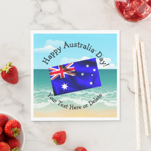 Serviette En Papier Modifier le texte Joyeuse fête de l'Australie Drap
