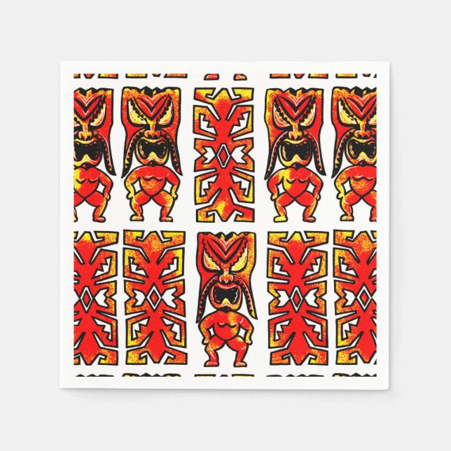 Serviette En Papier Mog Mog Tiki Guerrier serviettes (Devant)