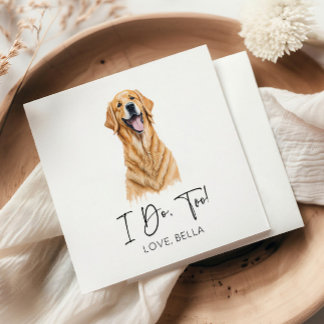 Serviette En Papier Moi Aussi ! Golden Retriever chien animal Mariage