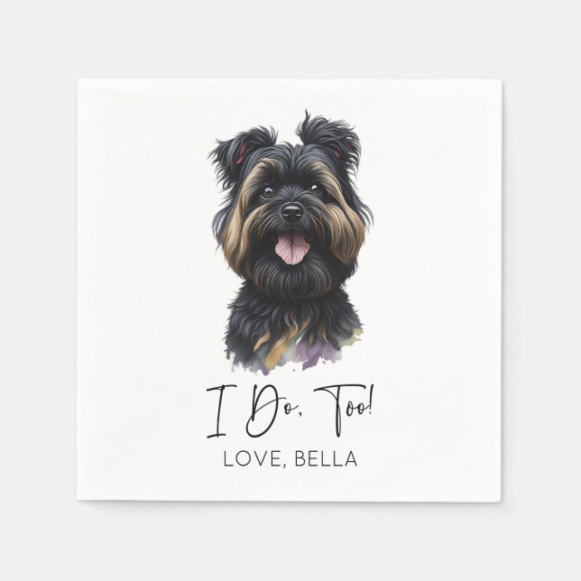 Serviette En Papier Moi Aussi ! Mariage de chien Affenpinscher (Devant)