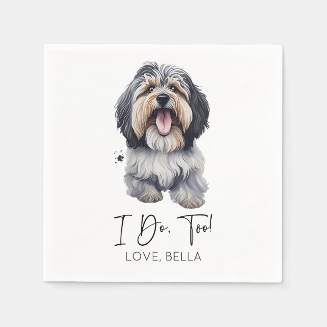 Serviette En Papier Moi Aussi ! Mariage de chiens Havanais (Devant)