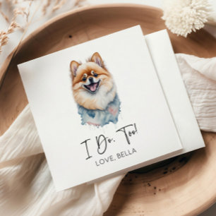 Serviette En Papier Moi Aussi ! Mariage Poméranien de chien