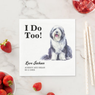 Serviette En Papier Moi aussi ! Mouchoirs Old English Sheepdog avec ph