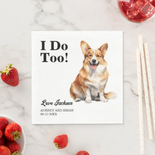 Serviette En Papier Moi Aussi ! Pembroke Welsh Corgi Chien mariage ani