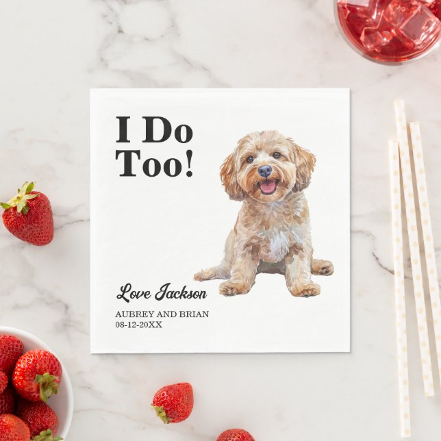 Serviette En Papier Moi aussi ! Serviettes pour chien Cockapoo avec ph (En situation)