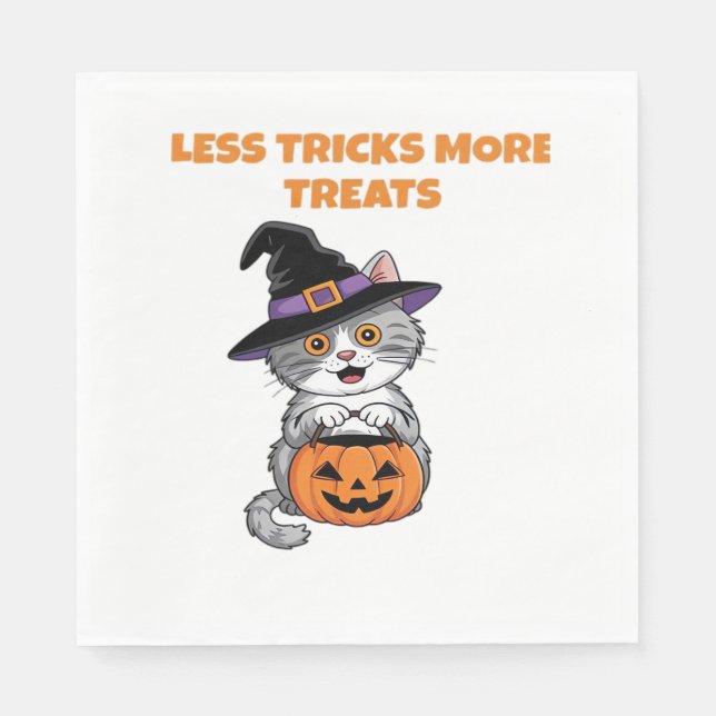 Serviette En Papier Moins De Trucs Plus De Traitements Cadeaux Hallowe (Devant)