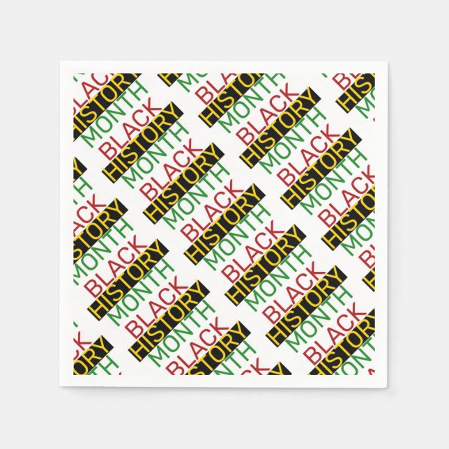 Serviette En Papier MOIS D'HISTOIRE NOIRE Papier BHM élégant (Devant)