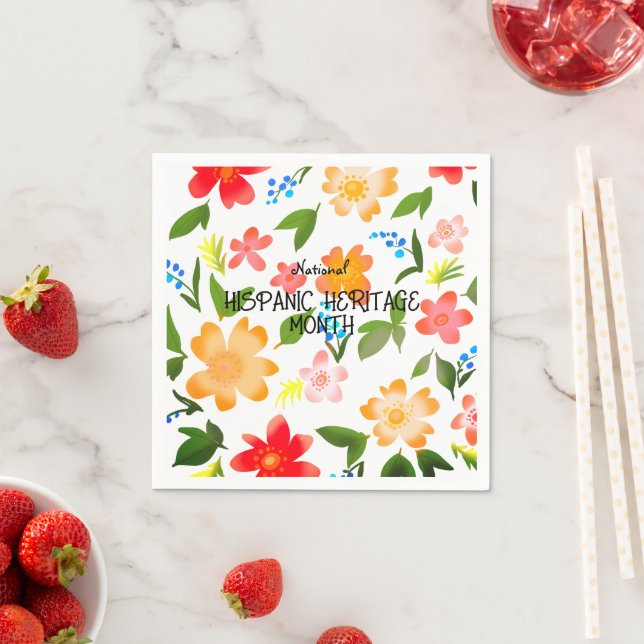 SERVIETTE EN PAPIER MOIS DU PATRIMOINE HISPANIQUE NATIONAL (En situation)