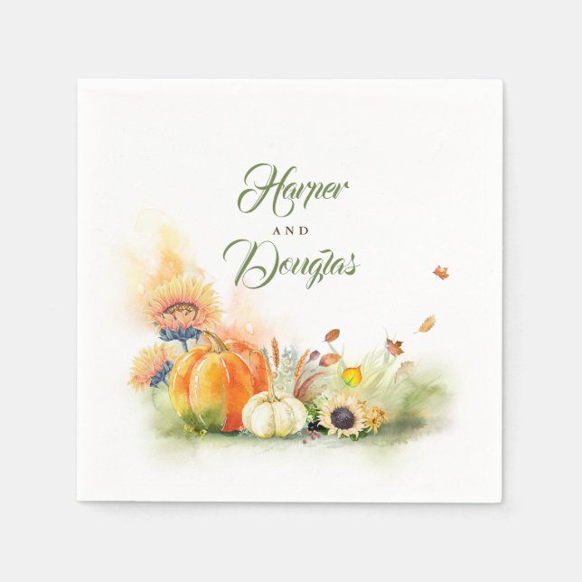 Serviette En Papier Moisson automnale rustique (Devant)