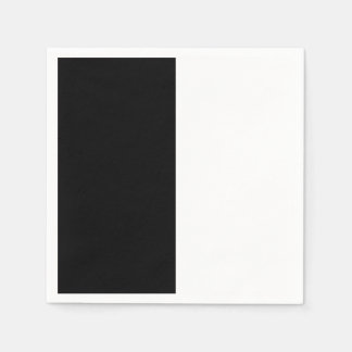 Serviette En Papier moitié blanc noir moitié noir moitié noir blanc
