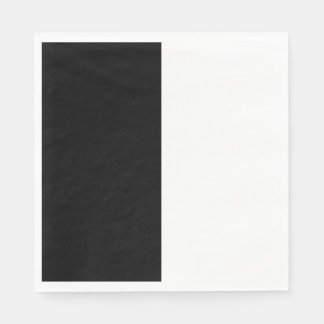 Serviette En Papier moitié blanc noir moitié noir moitié noir blanc