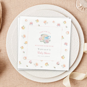 Serviette En Papier Moment du thé Élégante fête de thé florale Baby Sh