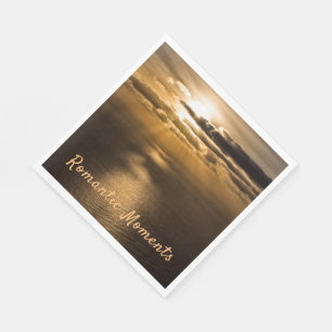 Serviette En Papier Moments romantiques coucher de soleil photo océan 