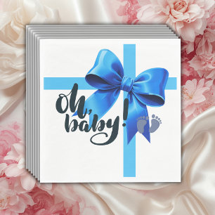 Serviette En Papier Mon bébé ! Élégant Baby shower bleu boue