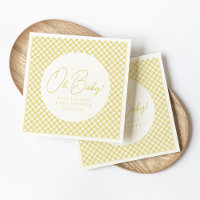 Mon bébé mignon jaune en vichy baby shower neutre