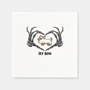Serviette En Papier Mon Costume Boo Chihuahua Avec Mains Coeurs Squele