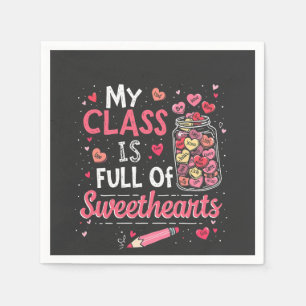 Serviette En Papier Mon cours est plein de coeur Enseignant Valentine