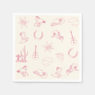 Serviette En Papier Mon premier rodéo rose fille fille Occidentale Ann