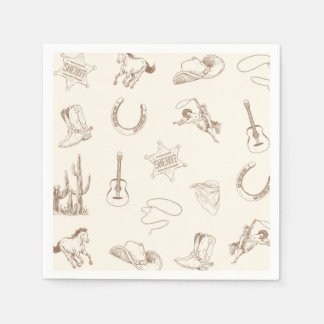 Serviette En Papier Mon premier Rodeo Western Cowboy Papier Napkin