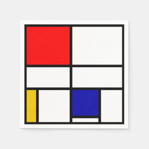 Serviette En Papier Mondrian 3