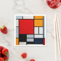 Mondrian - Composition avec grand plan rouge
