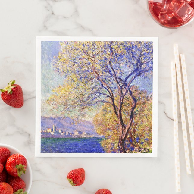 Serviette En Papier Monet - Antibes Vue depuis les jardins de Salis, (En situation)