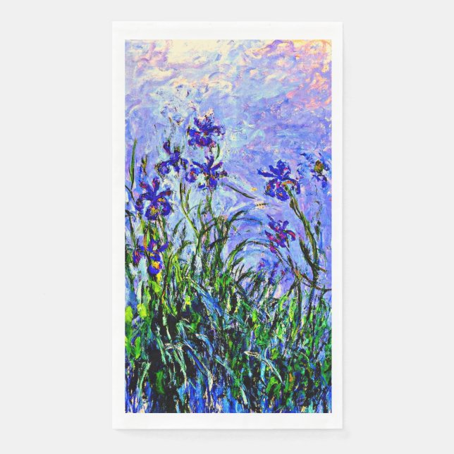 Serviette En Papier Monet - Lilac Irises (Devant)