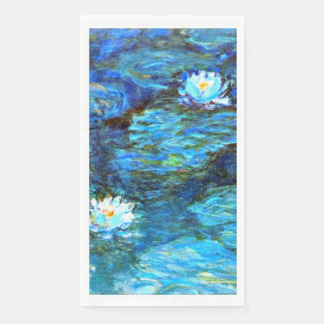 Serviette En Papier Monet - Lys d'eau (bleu) (Devant)
