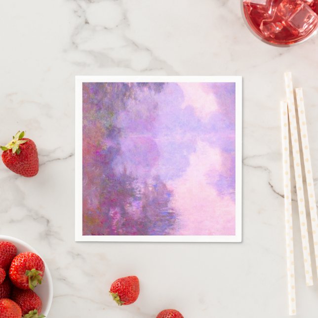 Serviette En Papier Monet - Misty Morning sur la Seine (En situation)