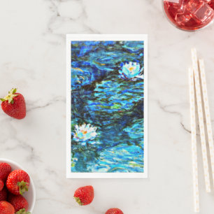 Serviette En Papier Monet, Nappes D'Eau, Bleu,
