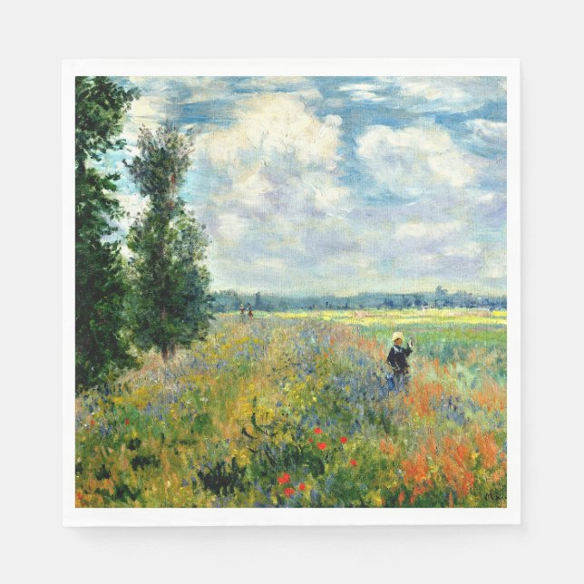 Serviette En Papier Monet - Poppy Field, Argenteuil (Devant)