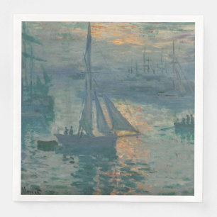 Serviette En Papier Monet Sunrise Marine Impressionnisme peinture