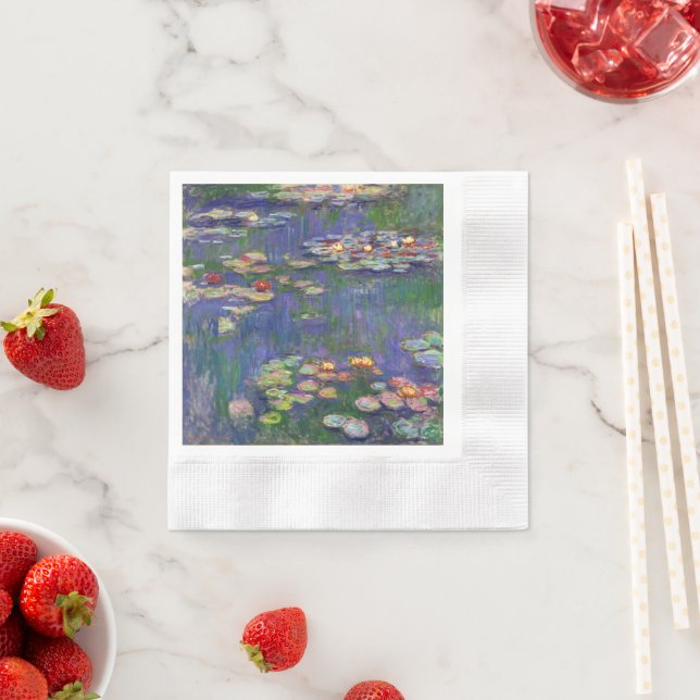 Serviette En Papier Monet Water Lilies Chef-d'oeuvre Peinture (En situation)