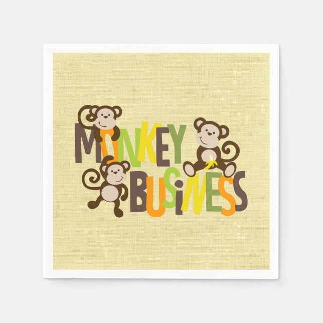 Serviette En Papier Monkey Business (Devant)