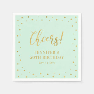 Serviette En Papier Monnaie et or Élégante fête d'anniversaire class