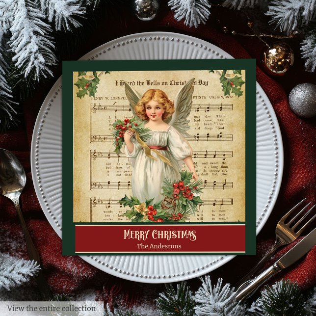 Serviette En Papier Monogram Christmas Napkins Elegant Angel Keepsake (Monogram Christmas Napkins Elegant Angel Keepsake)