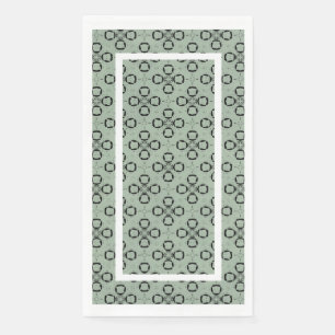 Serviette En Papier Monogram Mint Green et Black Retro Motif