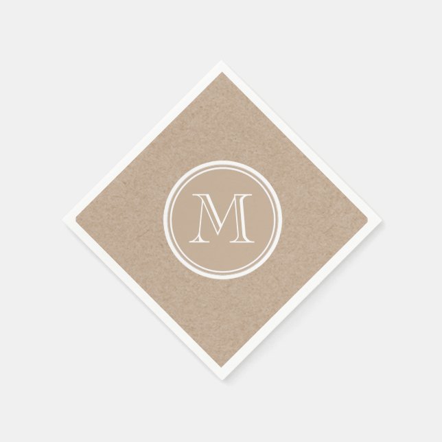 Serviette En Papier Monogramme Arrière - plan papier Kraft (Coin)
