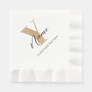Serviette En Papier Monogramme avec initiale Y et nom personnalisé