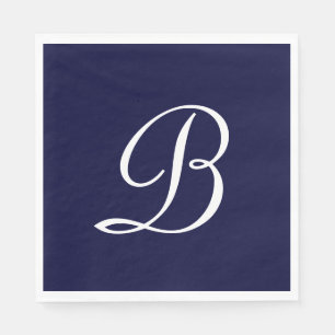 Serviette En Papier Monogramme 'B' en blanc