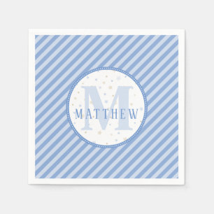 Serviette En Papier Monogramme bébé garçon bleu