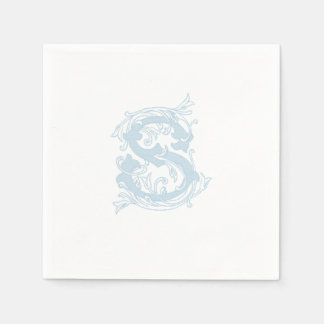 Serviette En Papier Monogramme bleu clair "S" Cocktail Serviettes