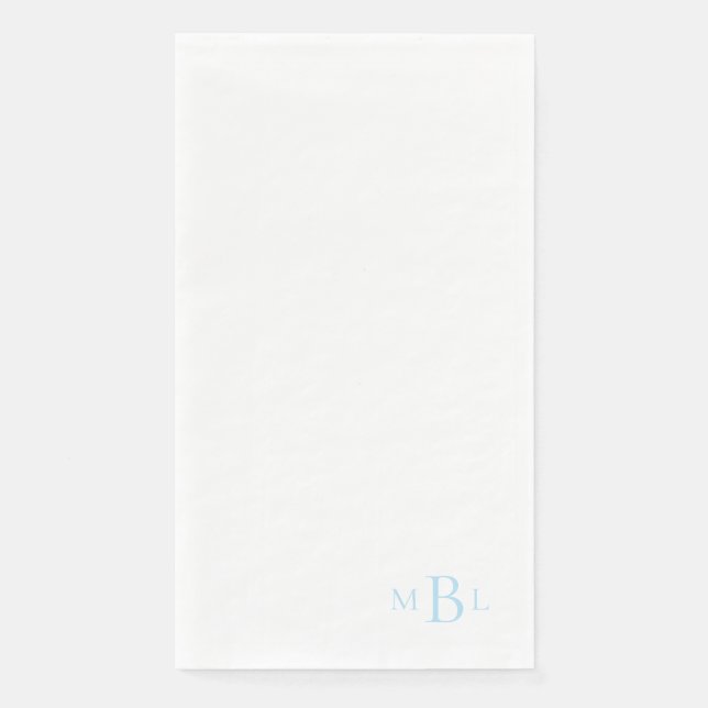 Serviette En Papier Monogramme bleu glace tout simplement élégant (Devant)